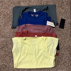 (5) Athletic Yoga Tops, Various Sizes